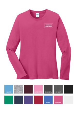 Port & Company® Ladies Long Sleeve Core Cotton Tee